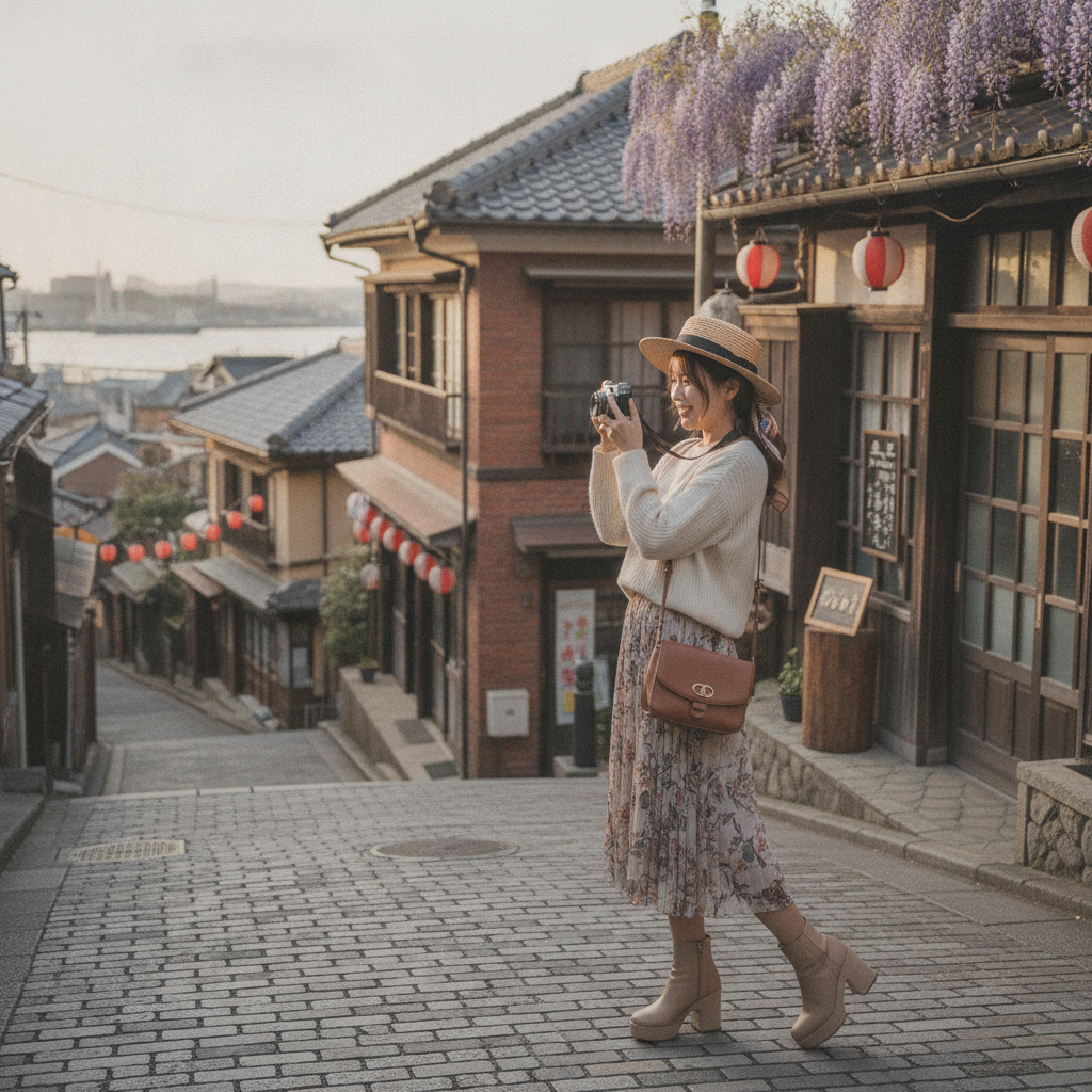 長崎のレトロな街並みを背景に、SNS映えするおしゃれな写真を撮るコツは？聖地巡礼リサーチャーが伝授！
